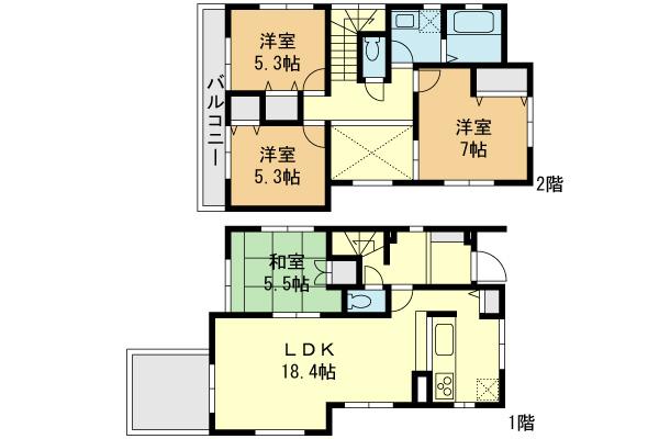 Floor plan. (7 Building), Price 48,800,000 yen, 4LDK, Land area 137.5 sq m , Building area 98.47 sq m
