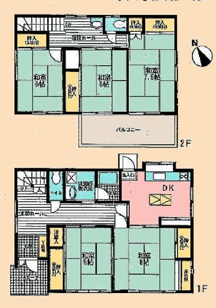 Floor plan. 24,800,000 yen, 5DK, Land area 174.79 sq m , Building area 114.68 sq m