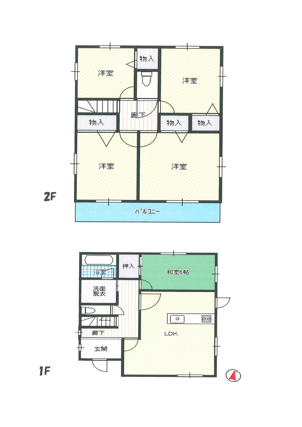 Floor plan. 41,900,000 yen, 5LDK, Land area 131.19 sq m , Building area 105.3 sq m