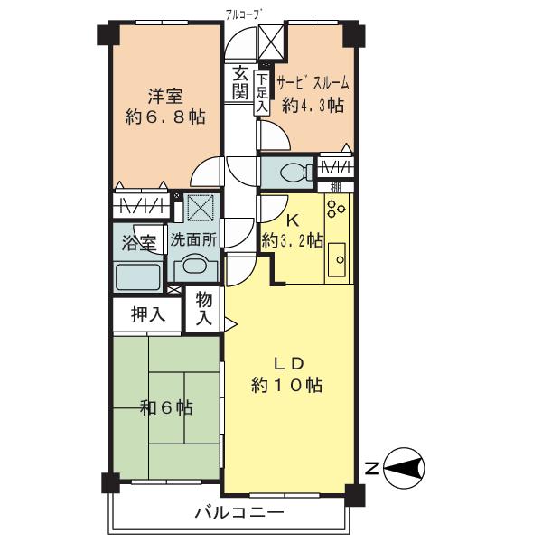 Floor plan. 3LDK + S (storeroom), Price 17.8 million yen, Occupied area 62.55 sq m , Balcony area 9.71 sq m