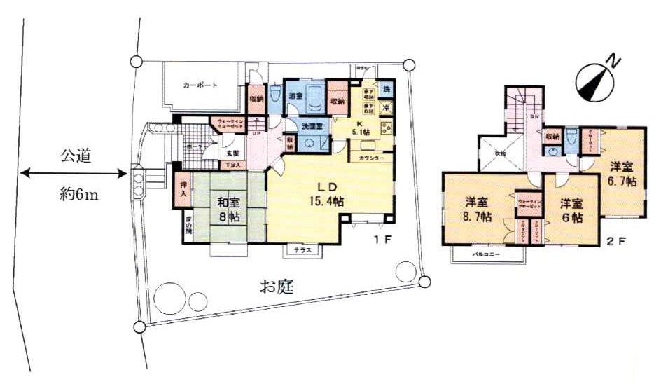 Floor plan. 48,800,000 yen, 4LDK, Land area 174.15 sq m , Building area 122.66 sq m
