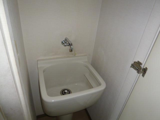 Wash basin, toilet. Indoor (11 May 2013) shooting slop sink