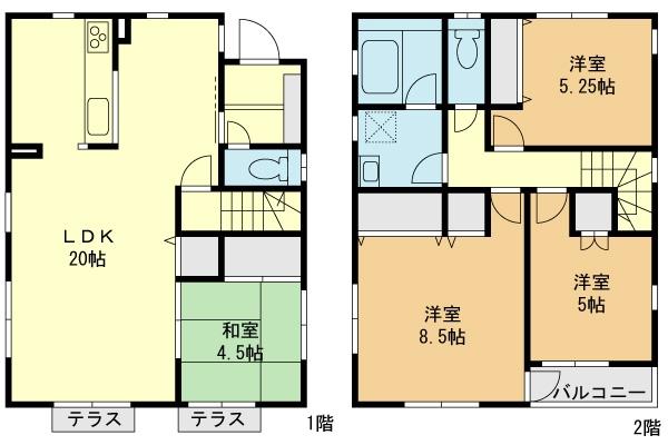 Floor plan. 29,800,000 yen, 4LDK, Land area 101.34 sq m , Building area 100.19 sq m Floor