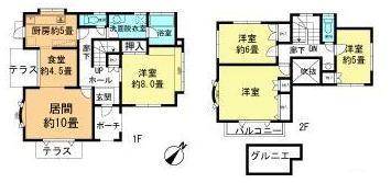 Floor plan. 53,800,000 yen, 4LDK, Land area 193.24 sq m , Building area 115.51 sq m