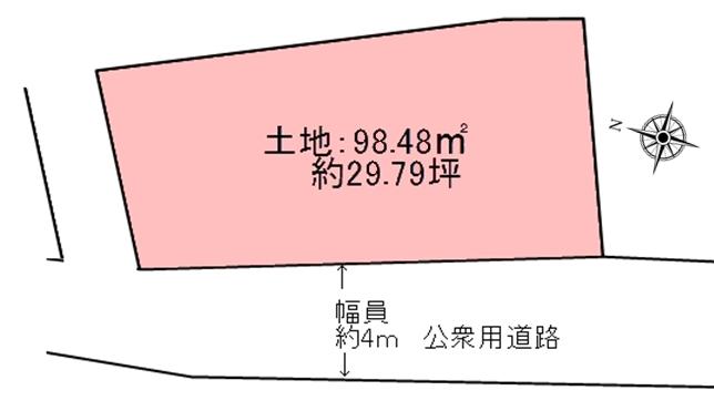 Compartment figure. Land price 23.8 million yen, Land area 98.28 sq m