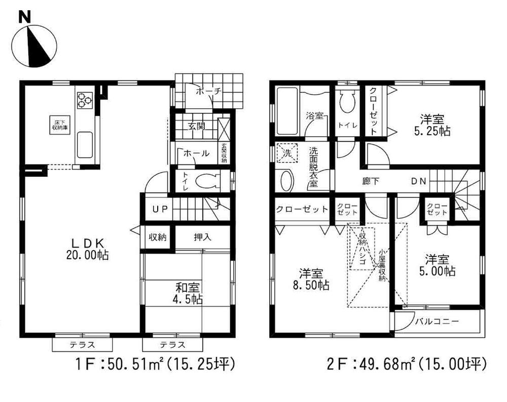 Floor plan. 29,800,000 yen, 4LDK, Land area 101.34 sq m , Building area 100.19 sq m