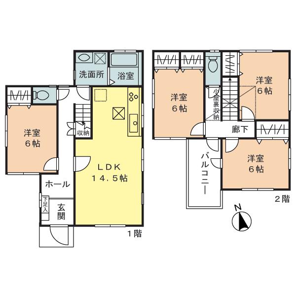 Floor plan. 39,800,000 yen, 4LDK, Land area 125.04 sq m , Building area 97.71 sq m