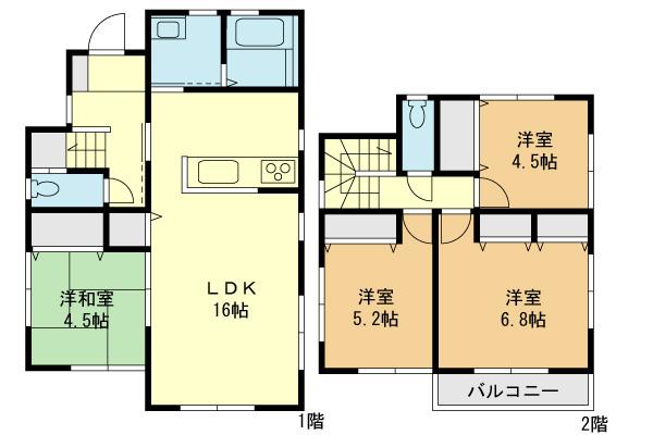 Floor plan. 32,958,000 yen, 4LDK, Land area 188.88 sq m , Building area 90.07 sq m building floor plan