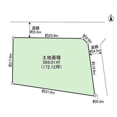 Compartment figure. Land area 569.01 sq m (about 172 square meters)