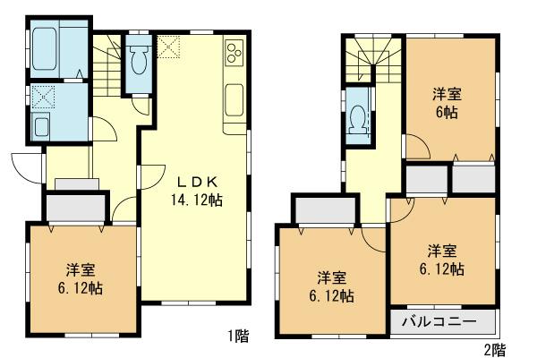 Floor plan. 35,958,000 yen, 4LDK, Land area 125.08 sq m , Is a positive per well in the building area 95.43 sq m south terraced