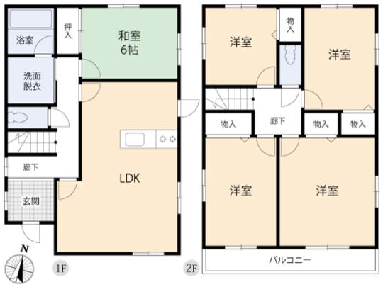 Floor plan. 41,900,000 yen, 5LDK, Land area 131.19 sq m , Building area 105.3 sq m floor plan