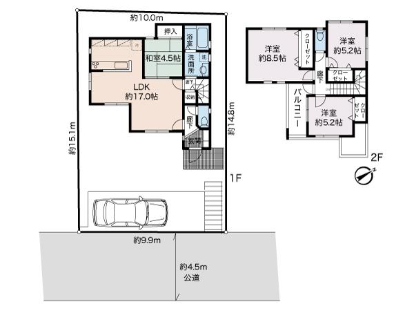 Floor plan. 43,800,000 yen, 4LDK, Land area 150.27 sq m , Building area 98.53 sq m