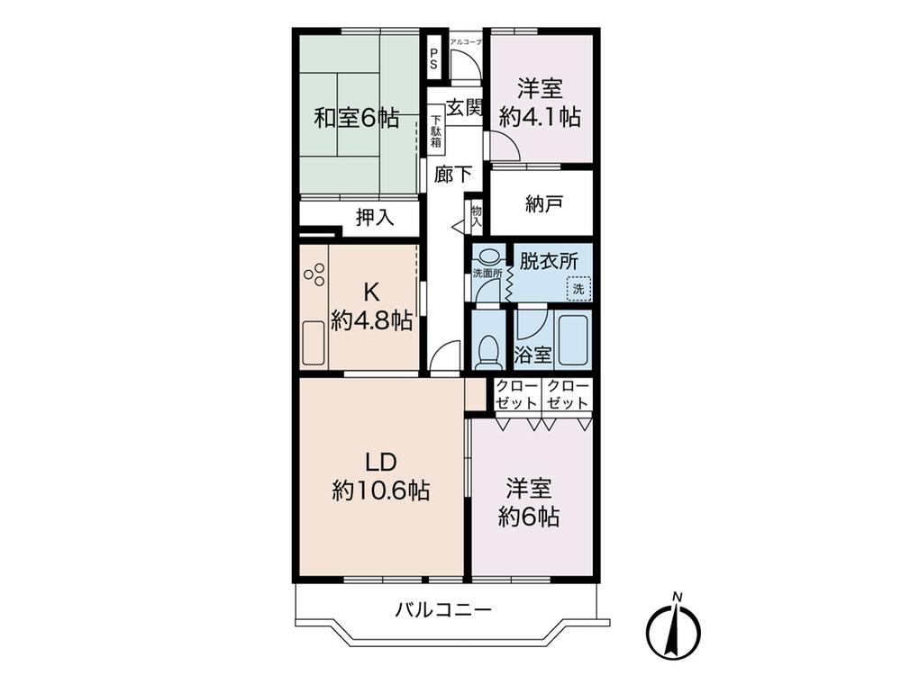 Floor plan. 3LDK, Price 22,800,000 yen, Occupied area 79.14 sq m , Balcony area 7.86 sq m