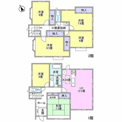 Floor plan. Each room is taken between 6 tatami mats or more