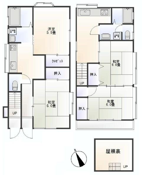 Floor plan. 23.5 million yen, 4DK, Land area 87.59 sq m , Building area 83.12 sq m