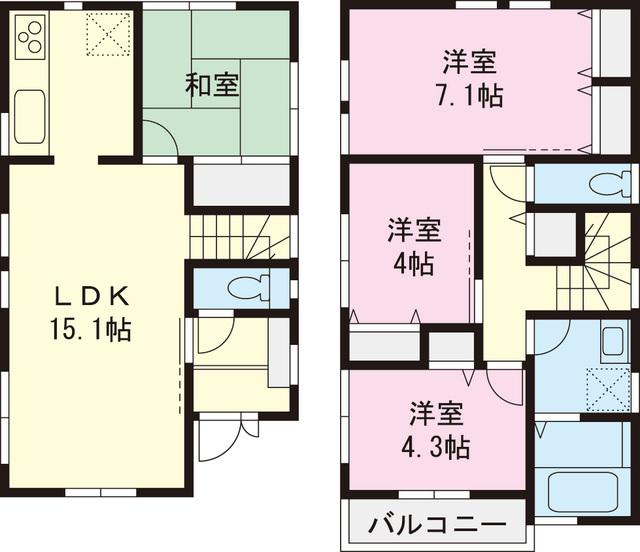 Floor plan. 36.5 million yen, 4LDK, Land area 70.75 sq m , Building area 83.02 sq m