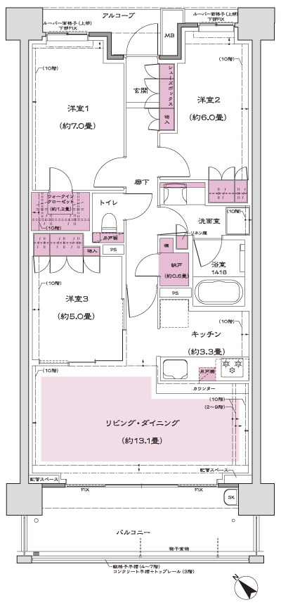 Floor: 3LDK + N + WIC, the occupied area: 76.35 sq m, Price: TBD