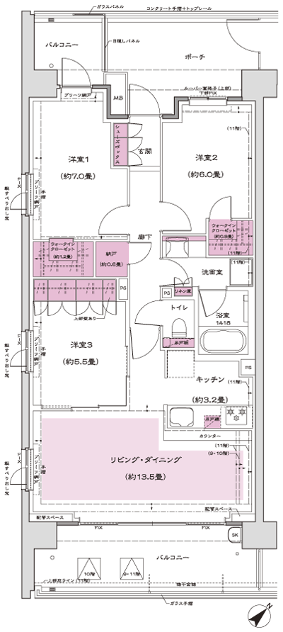 Floor: 3LDK + N + 2WIC, occupied area: 78.51 sq m, Price: TBD