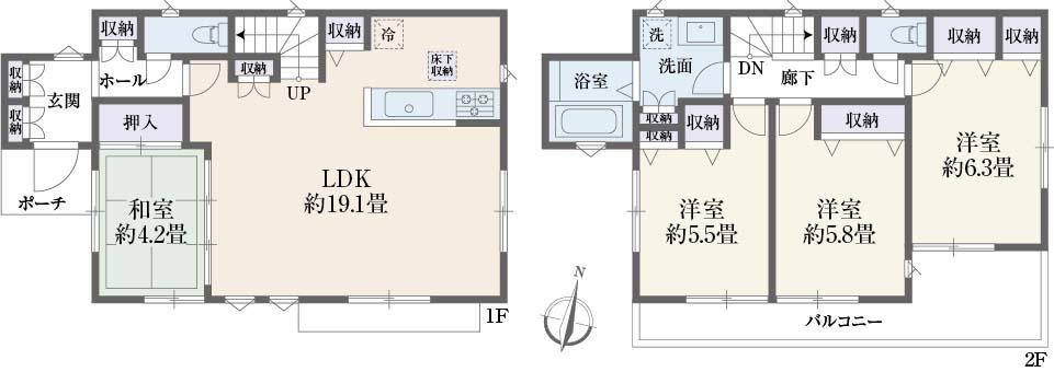 Floor plan. (C Building), Price 44,800,000 yen, 4LDK, Land area 102.98 sq m , Building area 99.03 sq m