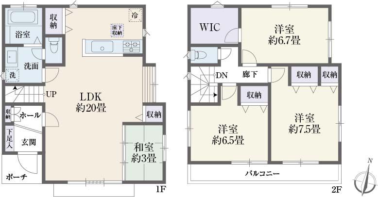 Floor plan. (D Building), Price 43,800,000 yen, 4LDK, Land area 116.08 sq m , Building area 102.26 sq m