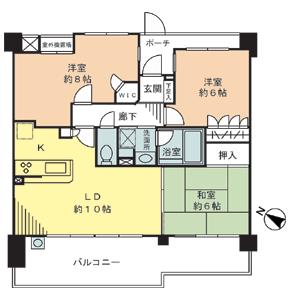 Floor plan. 3LDK, Price 30,800,000 yen, Occupied area 68.41 sq m , Balcony area 16.77 sq m 3LDK 68.41 sq m  Bas ・ 16.77 sq m