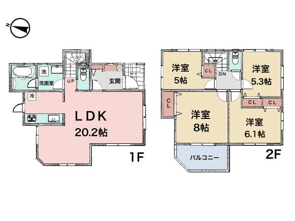 Floor plan. 43,800,000 yen, 4LDK, Land area 110.49 sq m , Ease of use is a good floor plan, which was considered a building area 99.67 sq m flow line. I was there just the right house!