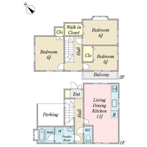 Floor plan. 31.5 million yen, 3LDK, Land area 66.86 sq m , There is a building area of ​​78.65 sq m walk-in closet! 