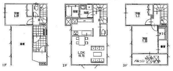 Floor plan. 42,800,000 yen, 3LDK, Land area 50 sq m , Building area 106.78 sq m