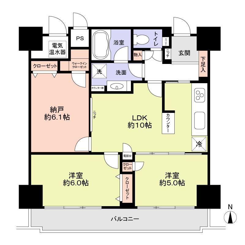 Floor plan. 2LDK + S (storeroom), Price 29.4 million yen, Occupied area 63.72 sq m , Balcony area 8 sq m