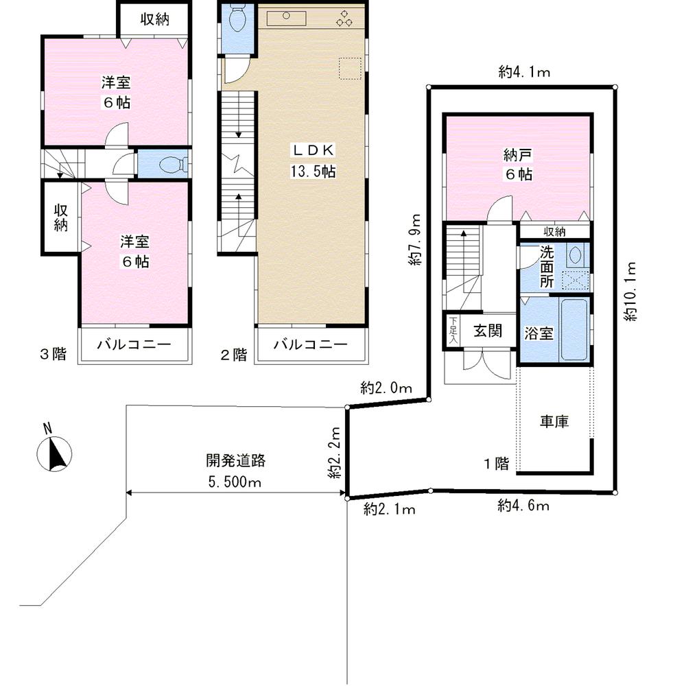 Floor plan. 37,800,000 yen, 2LDK + S (storeroom), Land area 51.89 sq m , Building area 76.99 sq m