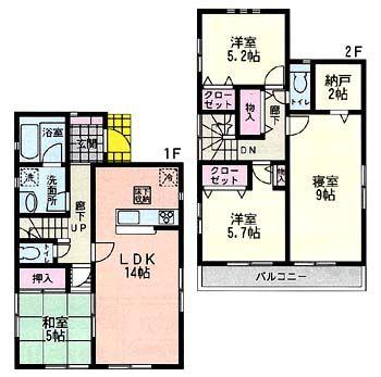 Floor plan. 35,800,000 yen, 4LDK, Land area 102.34 sq m , Building area 95.58 sq m