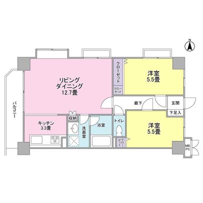 Floor plan. There is a feeling of opening of the northwest corner room.