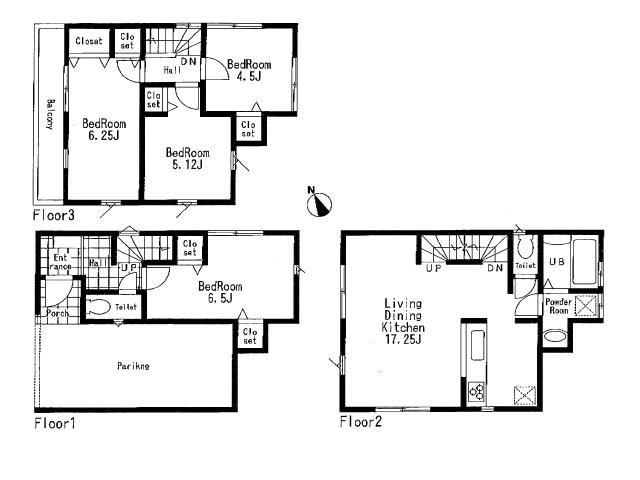Floor plan. (C Building), Price 40,800,000 yen, 4LDK, Land area 65.47 sq m , Building area 109.3 sq m