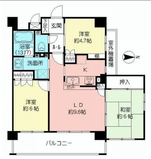Floor plan. 3LDK, Price 27,900,000 yen, Occupied area 64.37 sq m , Balcony area 9.75 sq m 3LDK ・ It is a popular corner room