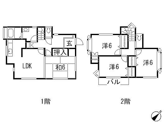 Floor plan. 24,800,000 yen, 4LDK, Land area 197.14 sq m , Building area 107.34 sq m