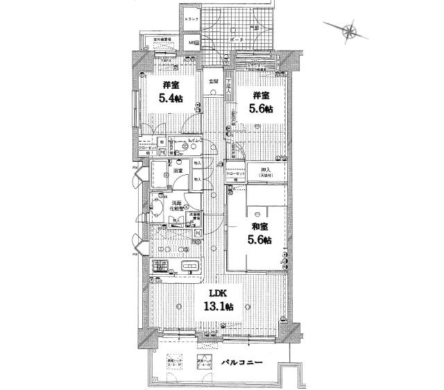 Floor plan. 3LDK, Price 27,800,000 yen, Occupied area 65.48 sq m , 3LDK of balcony area 10.1 sq m 65.48 sq m