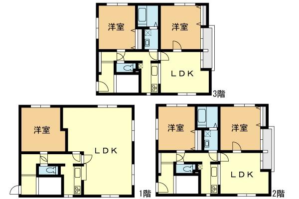 Floor plan. 45 million yen, 5LDK, Land area 104.87 sq m , Building area 190.08 sq m floor plan