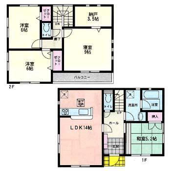 Floor plan. 39,800,000 yen, 4LDK, Land area 105.82 sq m , Building area 98.82 sq m