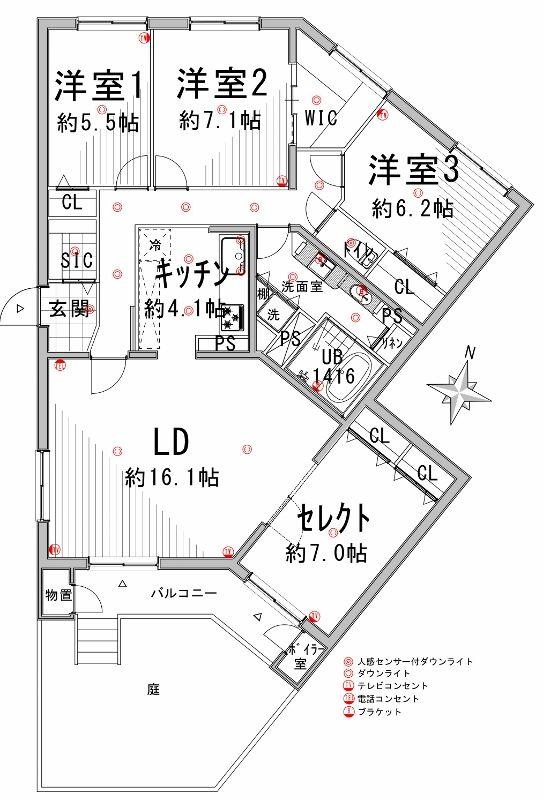 Floor plan. 4LDK, Price 27,900,000 yen, Footprint 105.71 sq m , You can select a 3LDK and 4LDK on the balcony area 7.33 sq m Free