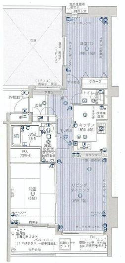 Floor plan. 2LDK, Price 22,800,000 yen, Occupied area 55.33 sq m , Balcony area 8.23 ​​sq m