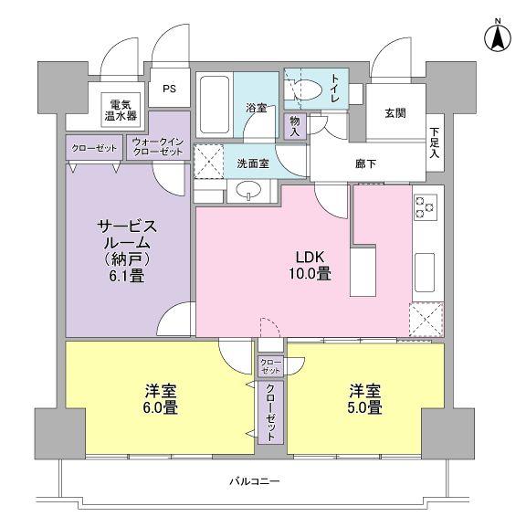 Floor plan. 2LDK+S, Price 29.4 million yen, Occupied area 63.72 sq m , Balcony area 8.05 sq m