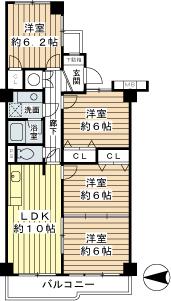 Floor plan. 4LDK, Price 17.5 million yen, Occupied area 76.76 sq m , Balcony area 7.24 sq m
