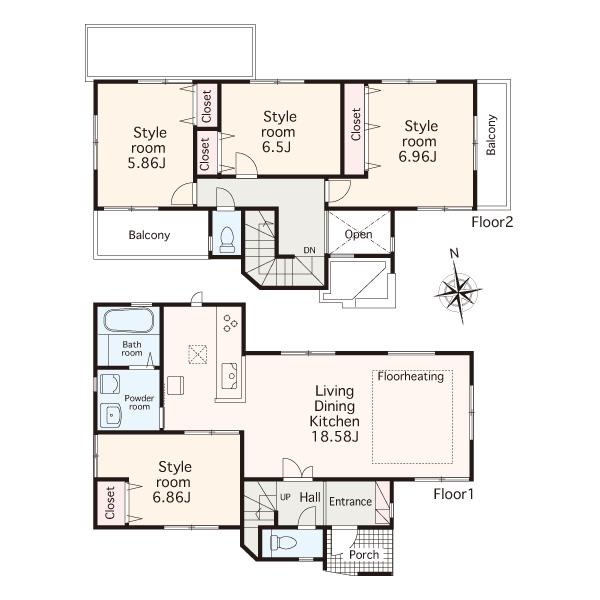 Floor plan. 42,800,000 yen, 4LDK, Land area 167.76 sq m , Building area 99.62 sq m