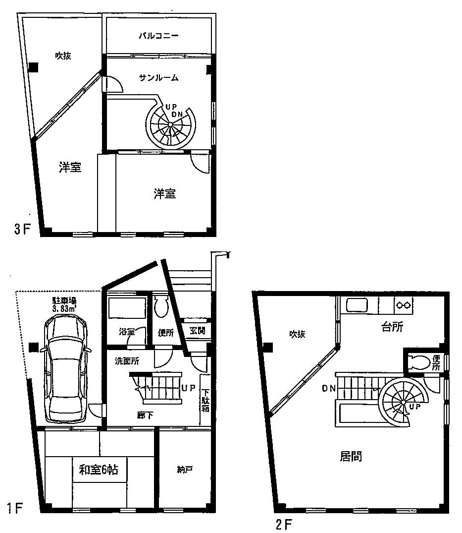 Floor plan. 34,800,000 yen, 3LDK + S (storeroom), Land area 59.1 sq m , Open living and bright living room, which was a building area 91.27 sq m spacious!  [Floor plan] 