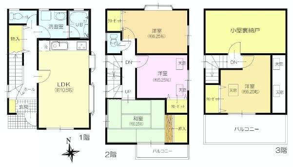 Floor plan. 30,800,000 yen, 4LDK + S (storeroom), Land area 103.24 sq m , Building area 101.85 sq m floor plan
