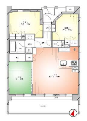 Floor plan. 3LDK, Price 29,800,000 yen, Occupied area 68.88 sq m , Balcony area 15.4 sq m