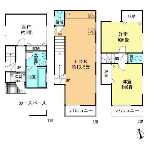 Floor plan. 37,800,000 yen, 2LDK + S (storeroom), Land area 51.89 sq m , Building area 76.99 sq m