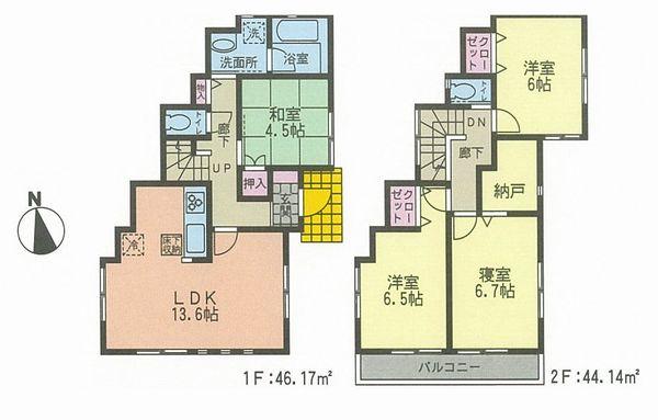 Floor plan. (3 Building), Price 40,800,000 yen, 4LDK, Land area 126.01 sq m , Building area 90.31 sq m