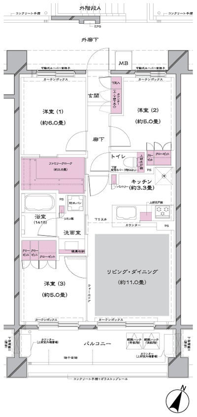 Floor: 3LDK + FC, the occupied area: 68.64 sq m, Price: 43,280,000 yen, now on sale