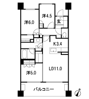 Floor: 3LDK + LR + WIC, the occupied area: 70.55 sq m, Price: 41,980,000 yen, now on sale